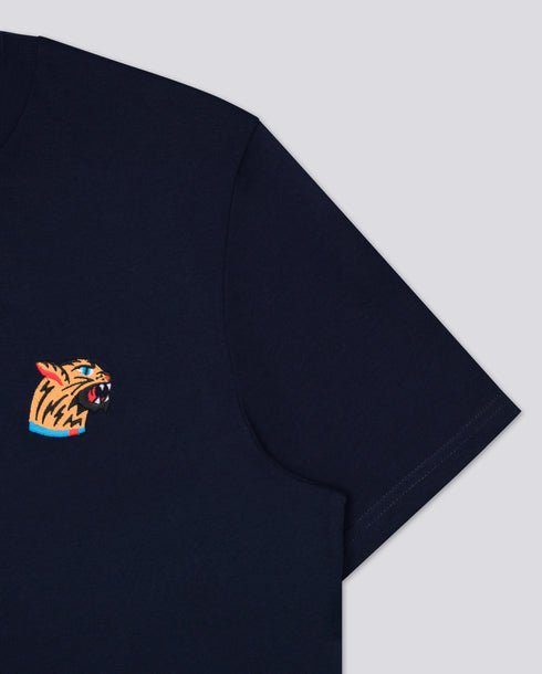 Tiger Head Embroidered Classic Organic T-Shirt