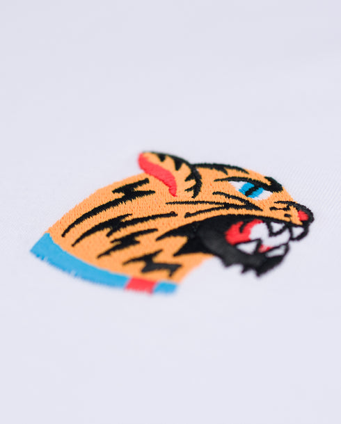Tiger Head Embroidered Classic Organic T-Shirt