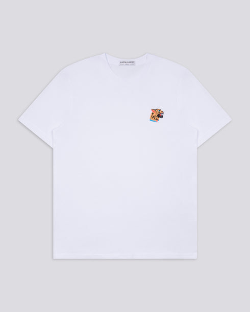 Tiger Head Embroidered Classic Organic T-Shirt