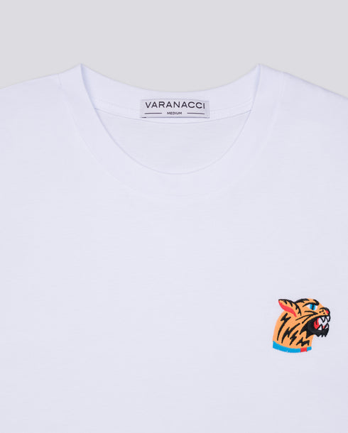 Tiger Head Embroidered Classic Organic T-Shirt