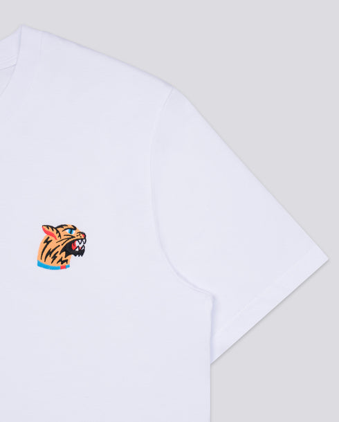 Tiger Head Embroidered Classic Organic T-Shirt