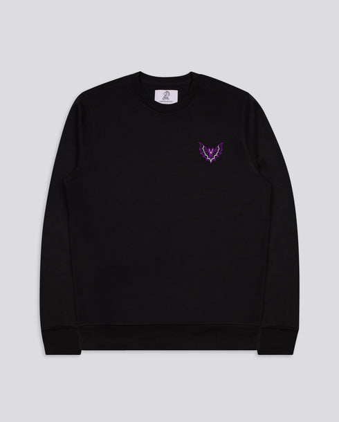 Vintage Bat Embroidered Blended Organic Sweatshirt
