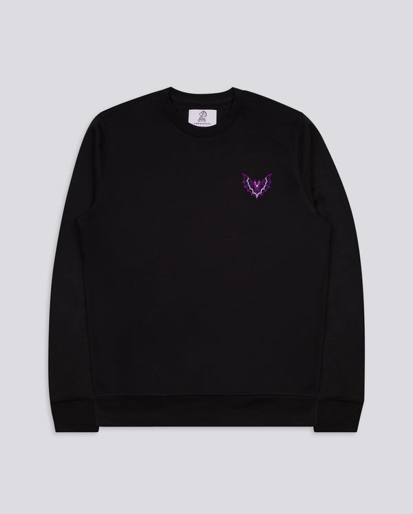 Vintage Bat Embroidered Blended Organic Sweatshirt