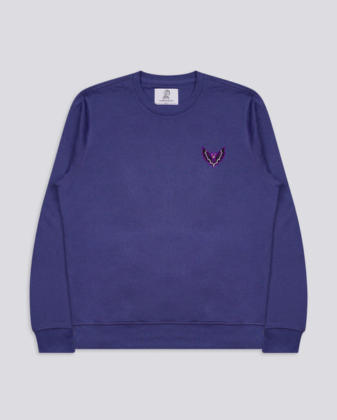 Vintage Bat Embroidered Blended Organic Sweatshirt