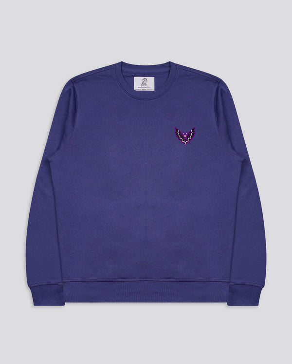 Vintage Bat Embroidered Blended Organic Sweatshirt