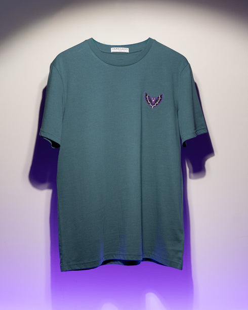 Vintage Bat Embroidered Classic Organic T-Shirt