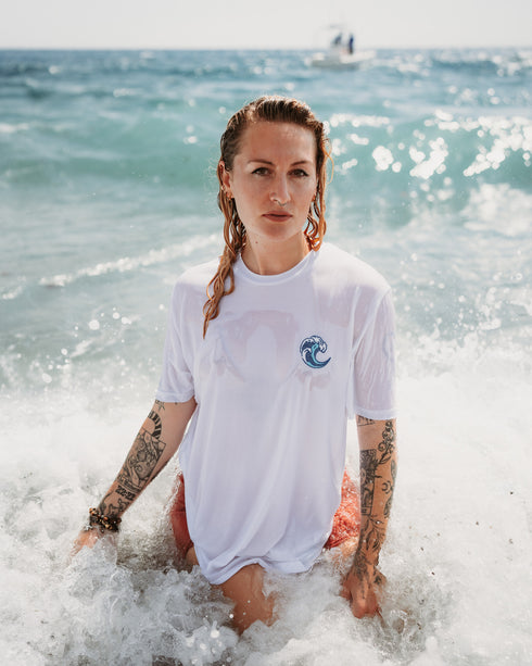 Wave Embroidered Classic Organic T-Shirt