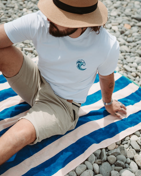 Wave Embroidered Classic Organic T-Shirt