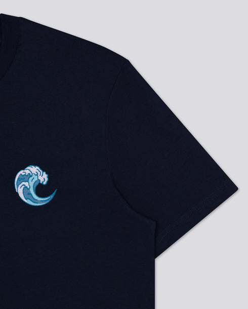 Wave Embroidered Classic Organic T-Shirt