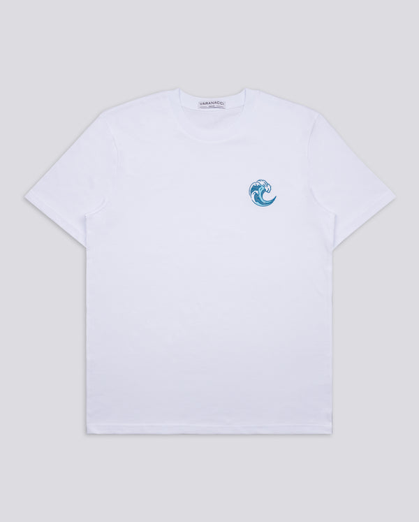 Wave Embroidered Classic Organic T-Shirt