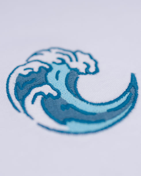 Wave Embroidered Classic Organic T-Shirt