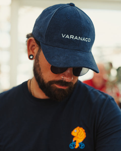 Varanacci Logo Cord Baseball Cap - French Navy