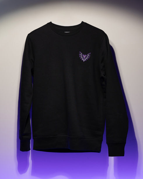 Vintage Bat Embroidered Blended Organic Sweatshirt