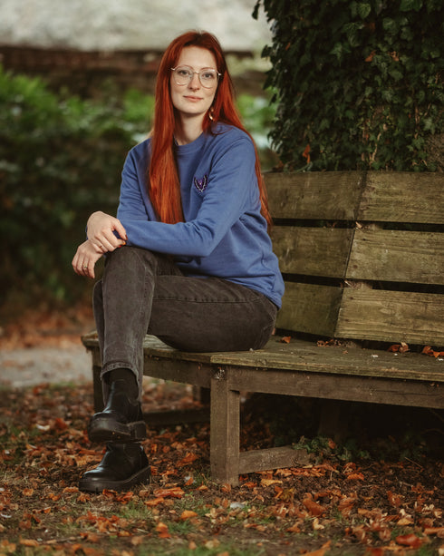 Vintage Bat Embroidered Blended Organic Sweatshirt